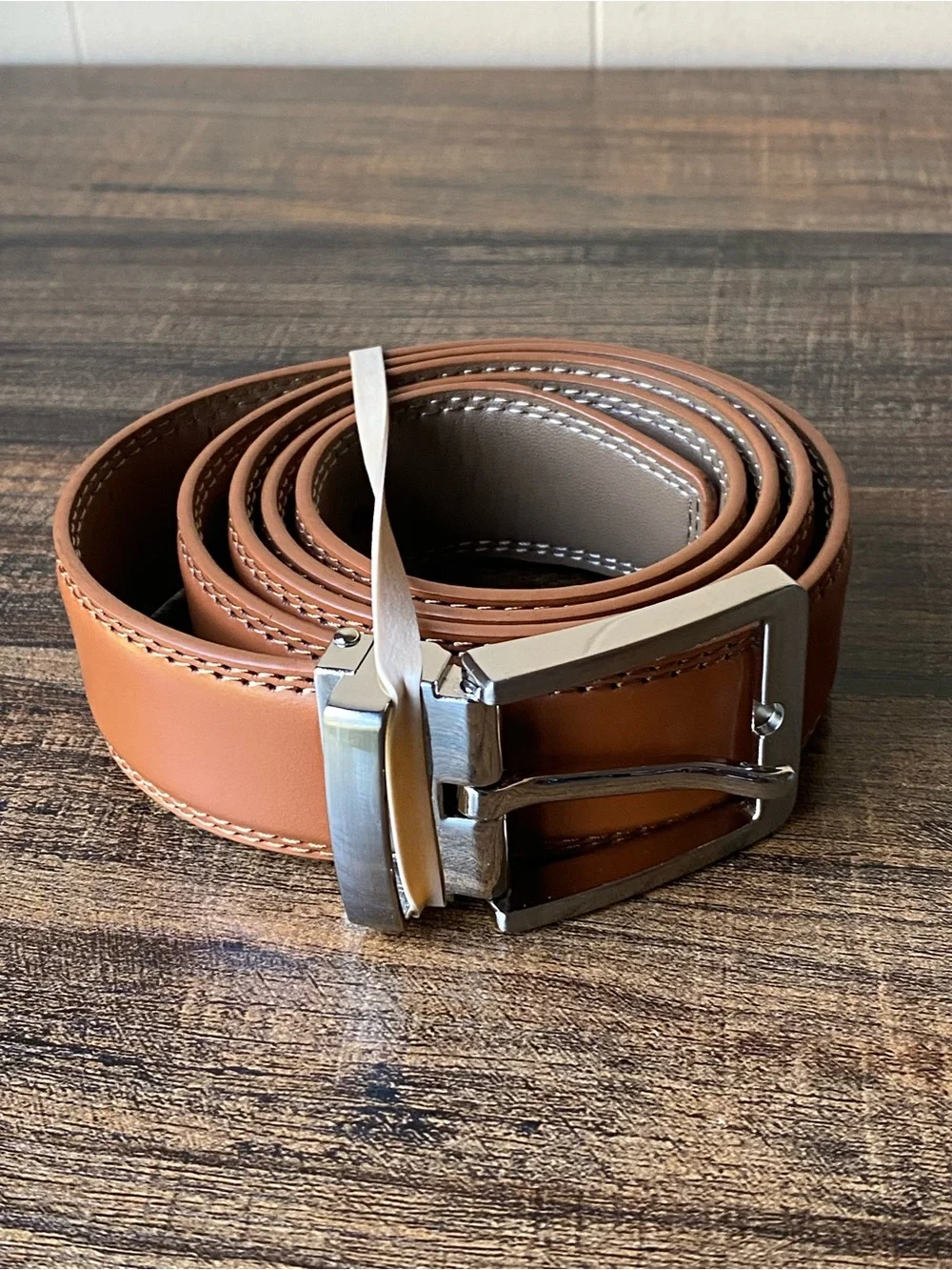 Cognac Leather Belt, 38”